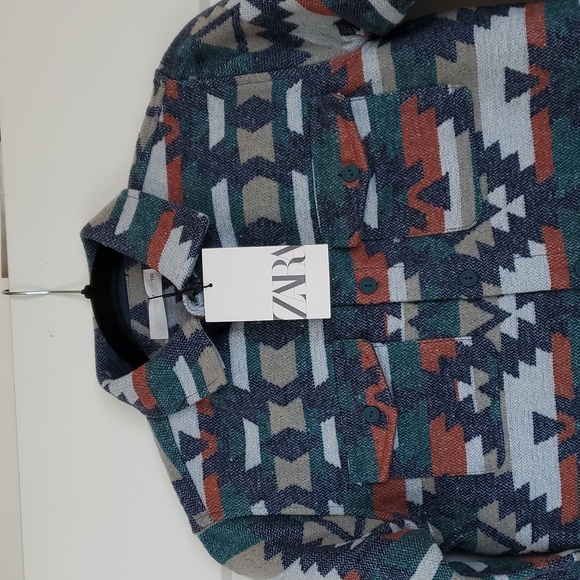 Zara Kids Limited Edition Printed Southwest Style Shacket - Kids Aztec - Picture 2 of 5